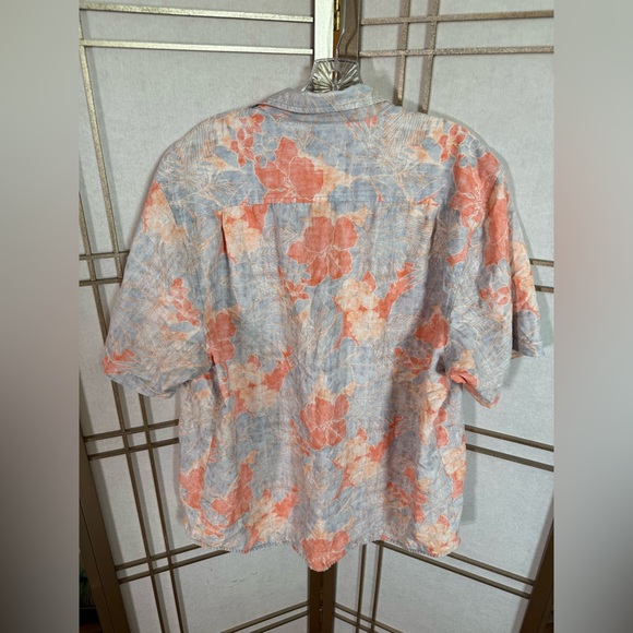 Tommy Bahama Men's XL Coconut Point Floral Shirt - Orange & Blue Resortwear RARE - Picture 2 of 6